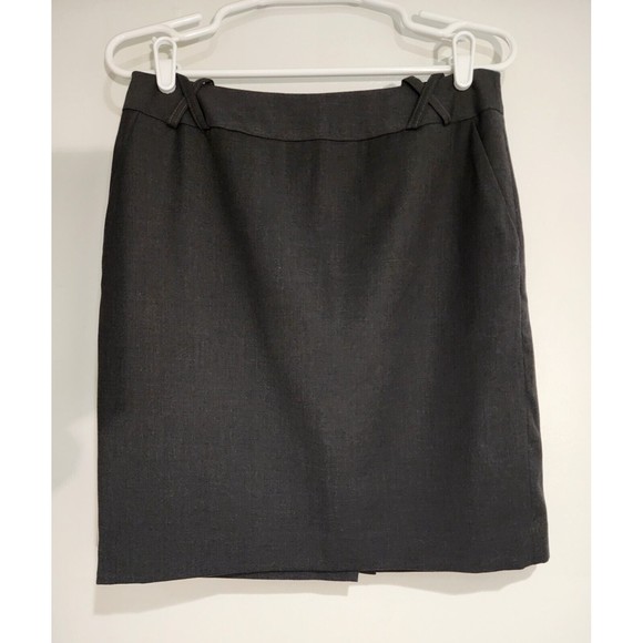 J McLaughlin Womens Straight Mini Skirt Gray Lined Pockets Made in USA Size 8 - Picture 2 of 6